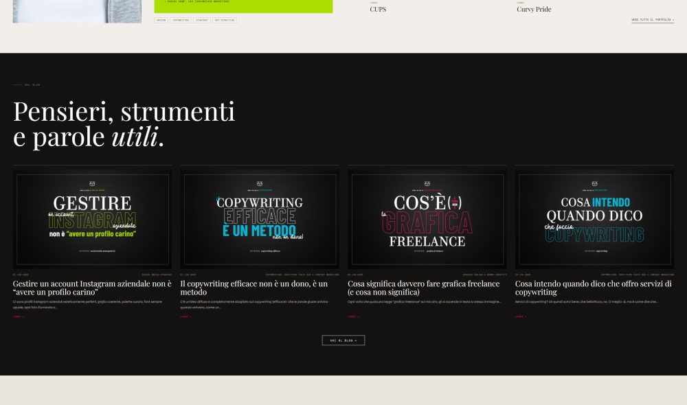 Portfolio personalizzato, tema wordpress generato da AI